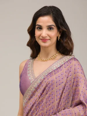 Purple Zariwork Soft Silk Saree